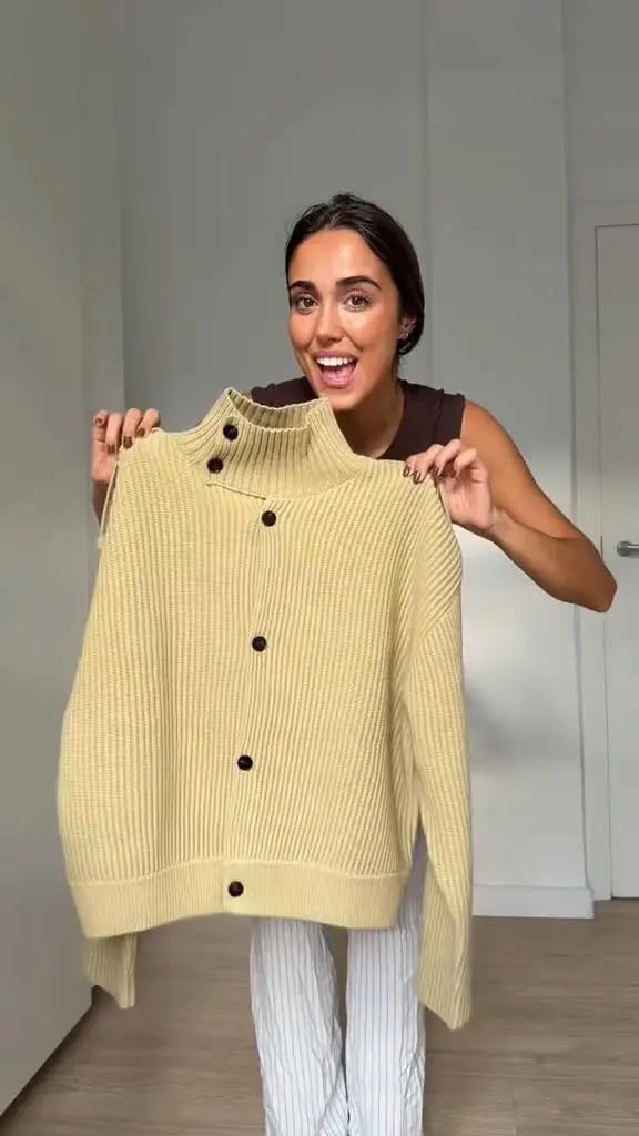 Customer photo review of Kylie Knitted High Neck Cardigan
