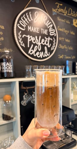 Customer photo review of FLUR Iced Coffee Glasses