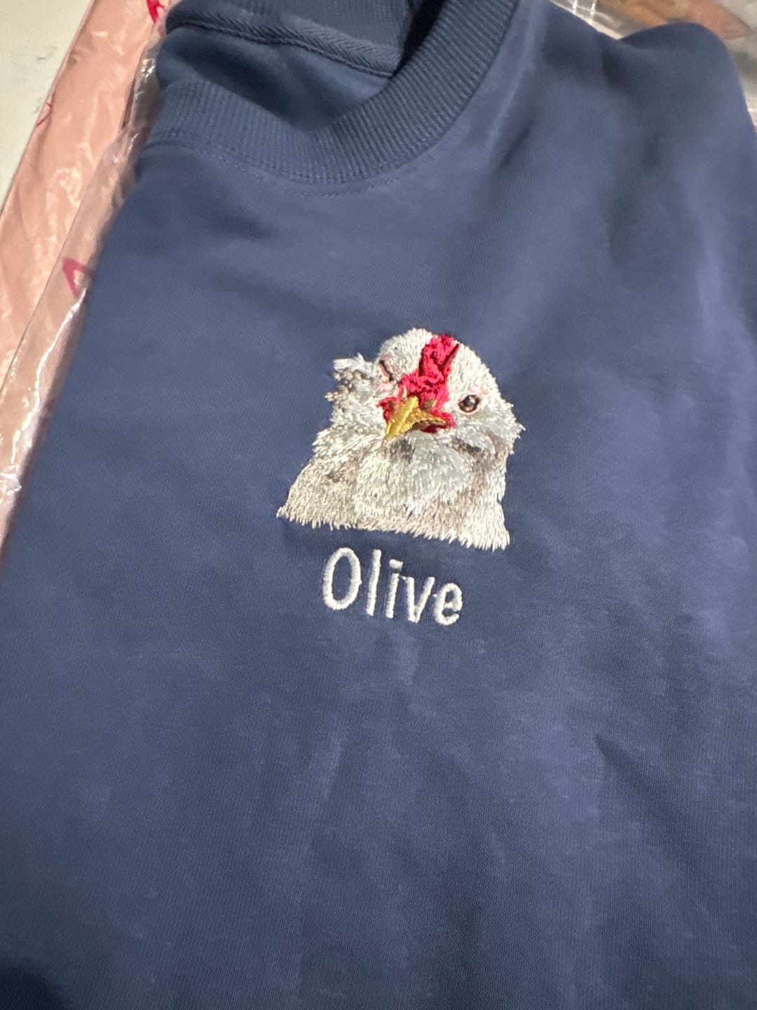 Customer photo review of Custom Full-Color Embroidered Pet Portrait Sweatshirt