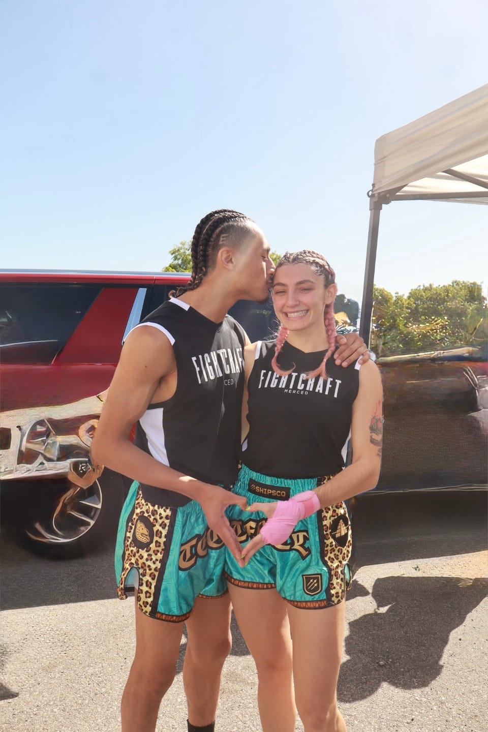 Customer photo review of Roberto Armas Teotl Fight Shorts