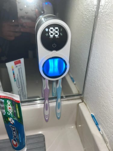 Customer photo review of Disinfecting Toothbrush Holder