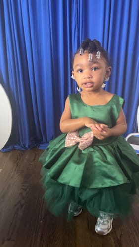 Customer photo review of Baby Girl Princess Dress Toddler Sequined Bow Birthday Party Dress