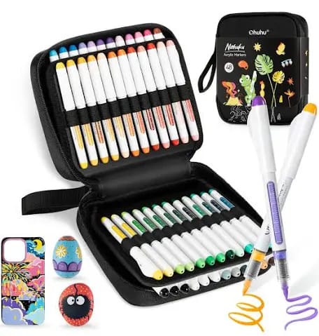 Customer photo review of Ohuhu Honolulu Brush Markers - Large Set