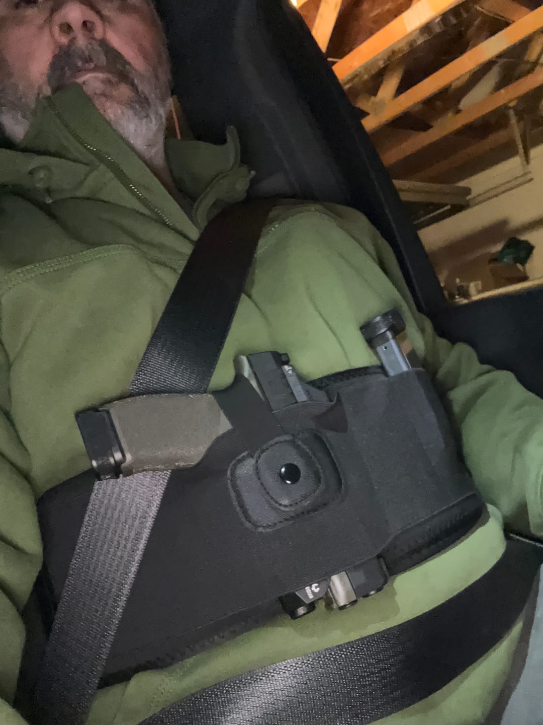 Customer photo review of BravoBelt Laser Fit Edition – Belly Band Holster | Fits Pistols with Weapon Mounted Lights, Lasers & Red Dots | Unisex (Black)