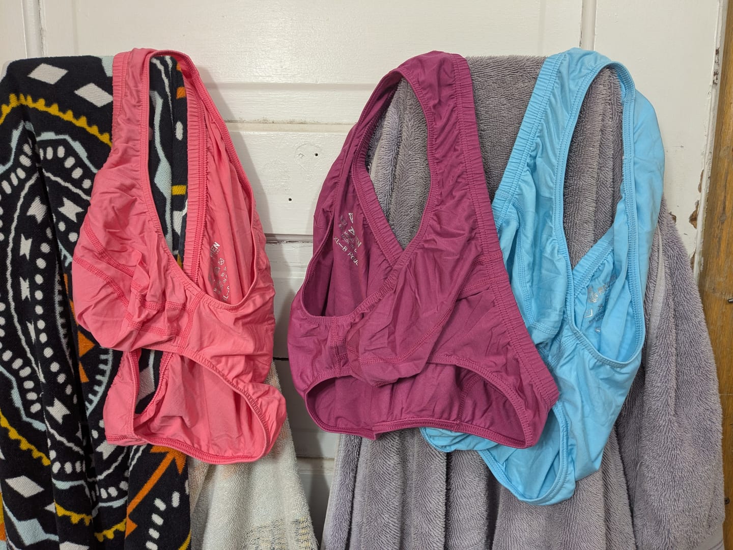 Customer photo review of Modal 0in Ares Ascent Low-Rise Bikini Briefs No Fly 3pk Light Red/Mulberry/Sky Blue