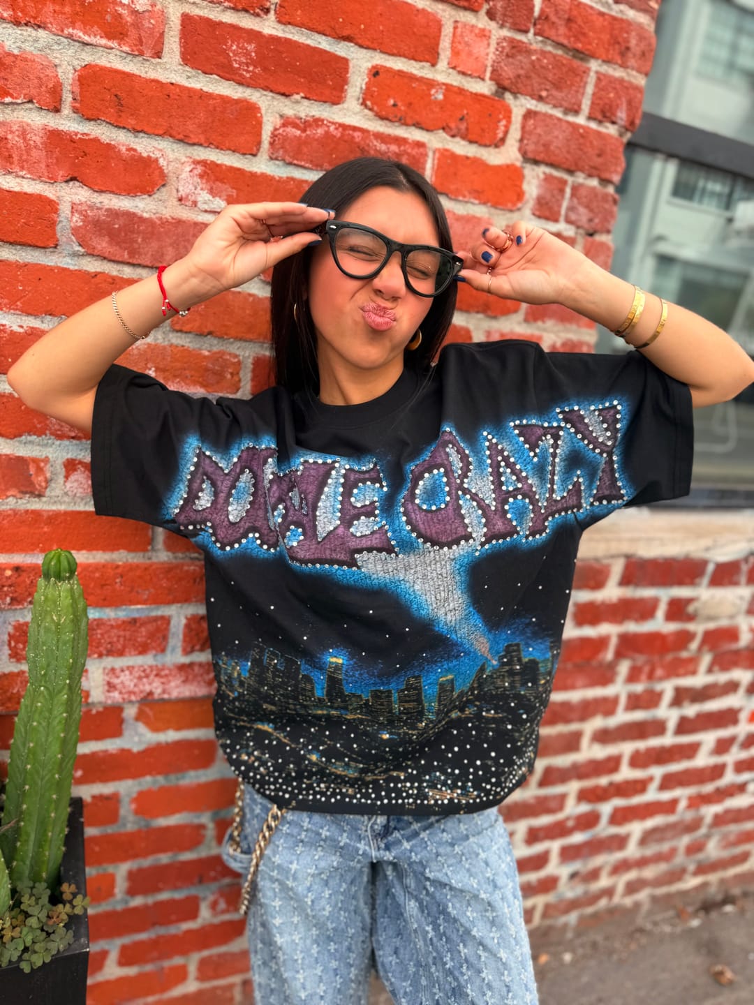Customer photo review of Boxy L.A. Skyline Iced Out Tee-435