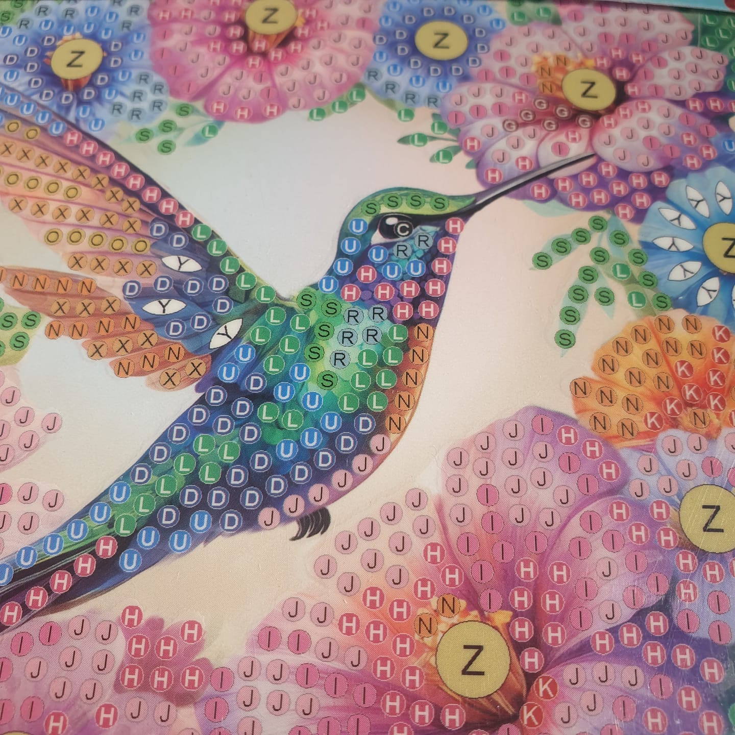 Customer photo review of Hummingbird Crystal Art Card Kit 15cmx15cm
