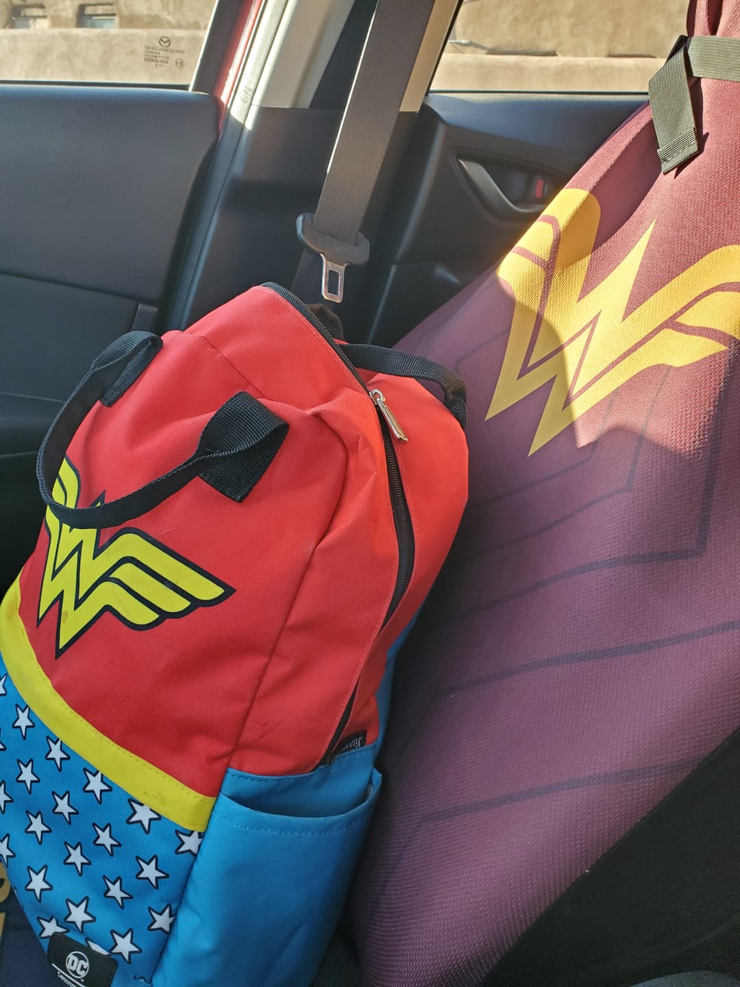 Customer photo review of Wonder Woman Car Seat Covers Custom Car Accessories