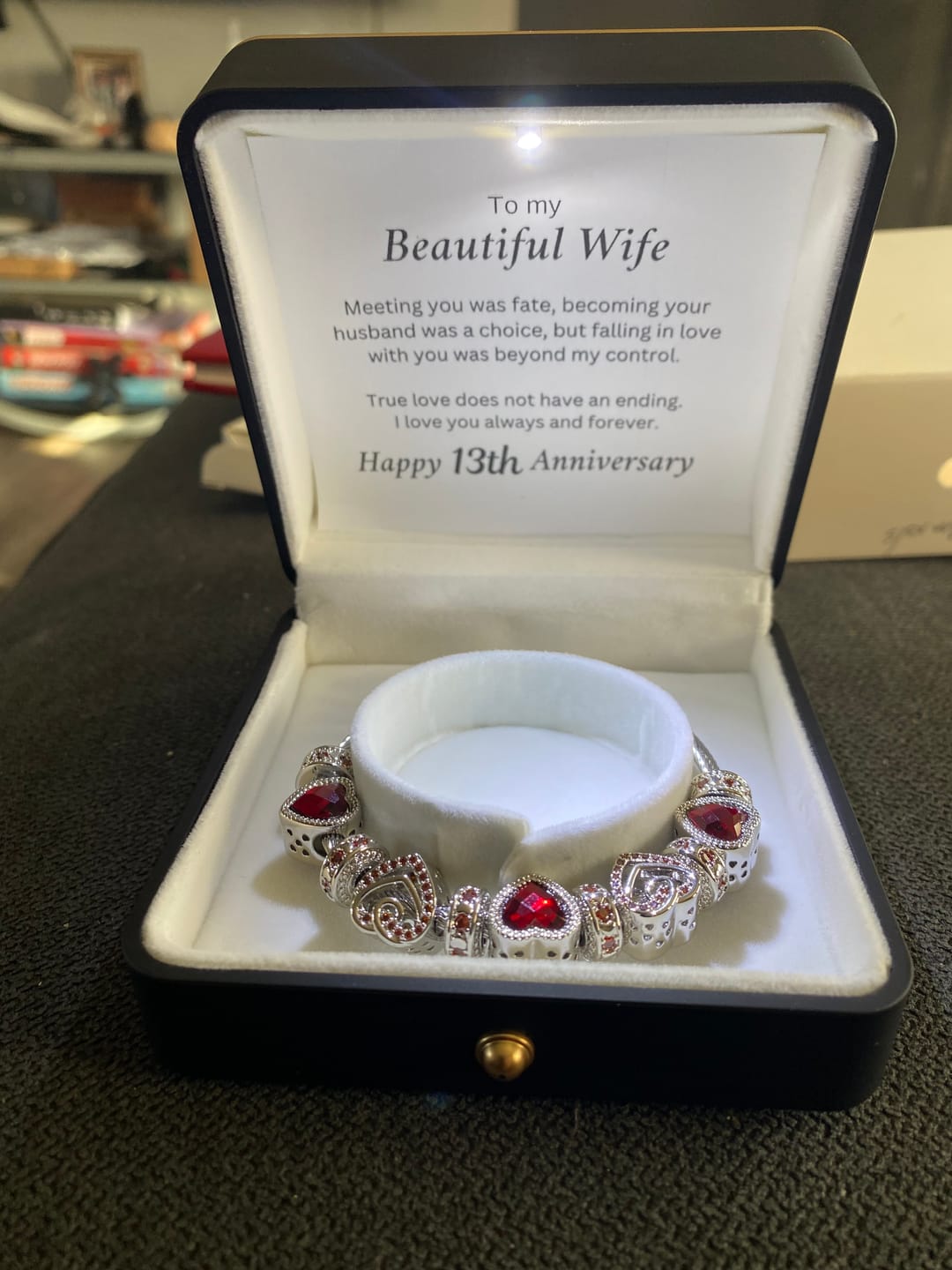 Customer photo review of To my Wife - Anniversary Bracelet by Year