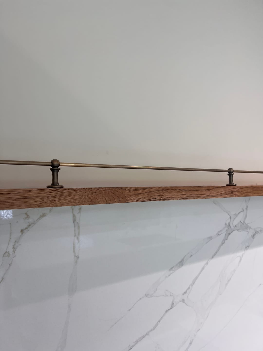 Customer photo review of Classic Gallery Shelf Rail | Aged Brass