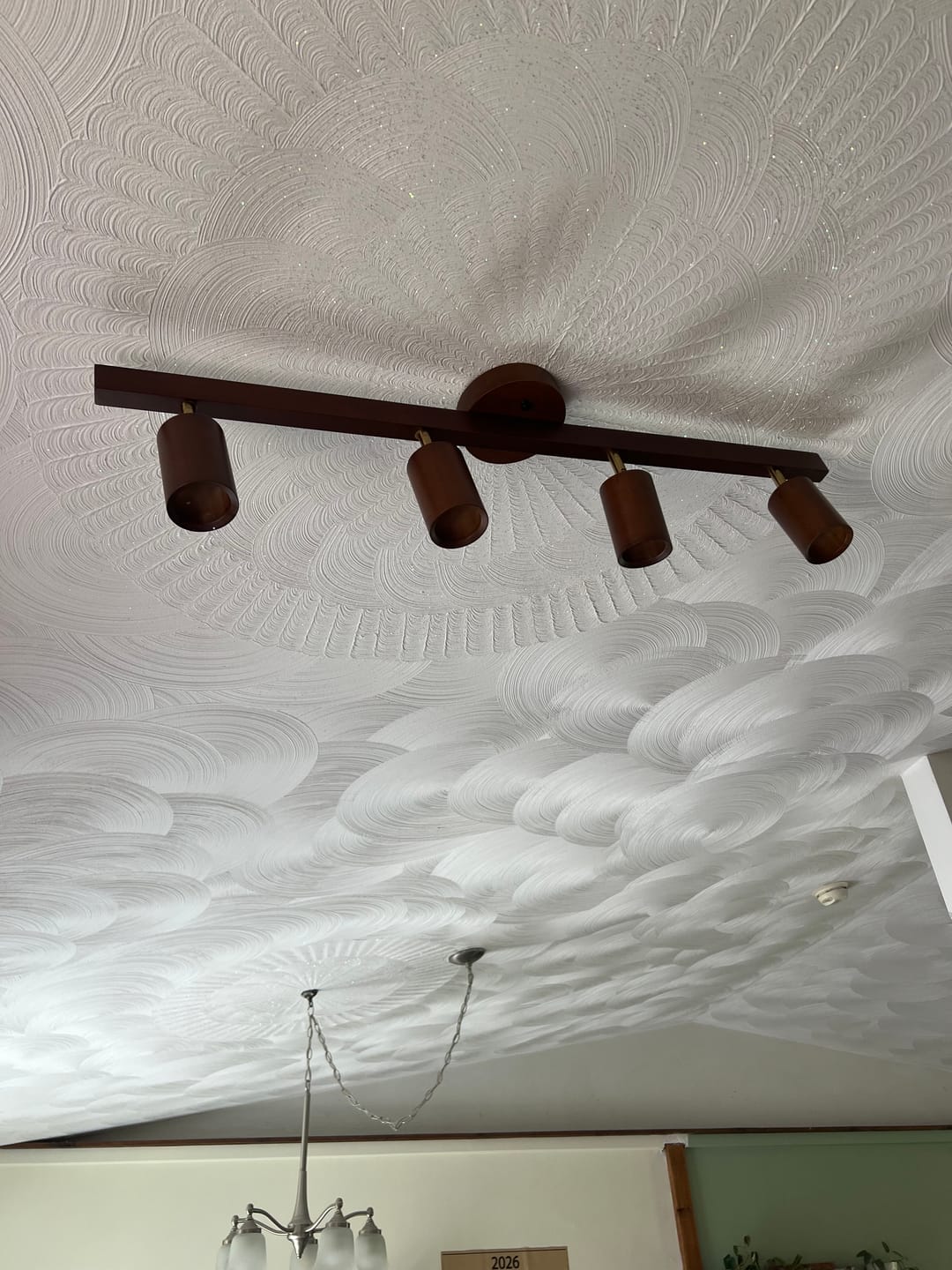Customer photo review of Farmhouse Walnut Wood 4-Light Linear Semi Flush Track Light