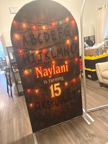 Customer photo review of 3x6ft Chiara Arched Backdrop Frame Custom Arched Wall Backdrop Cover for Party Decoration