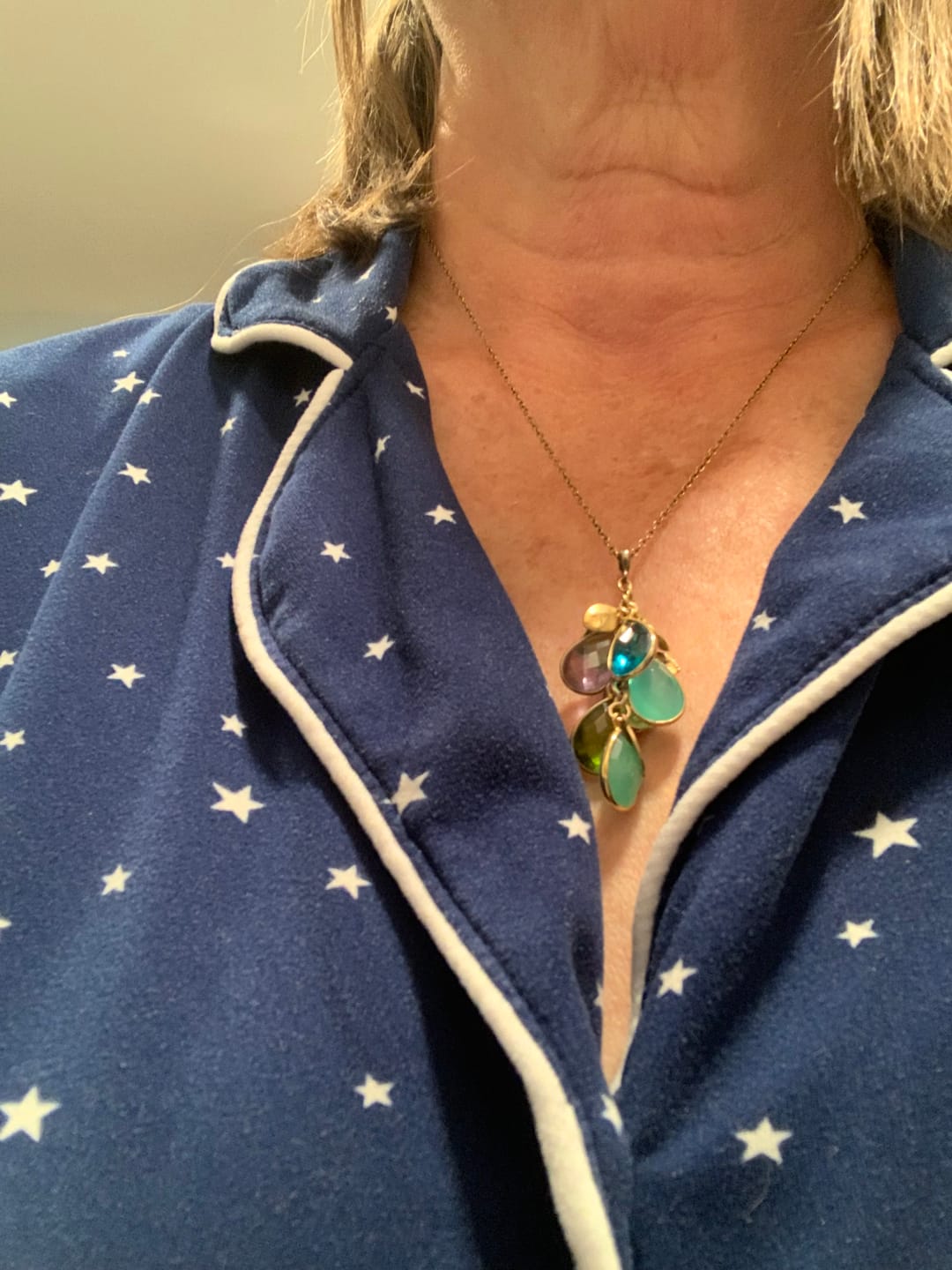 Customer photo review of Teardrop Birthstone Bezel Pendant
