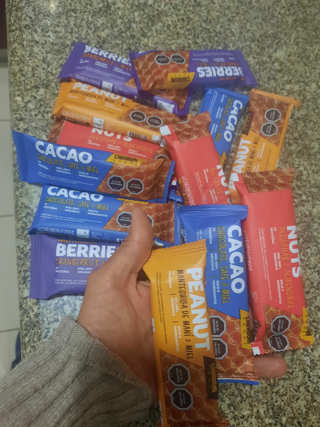 Customer photo review of Pack MIX de sabores CaraboniFoods – 4 Sabores, 100% Naturales con Miel Cruda