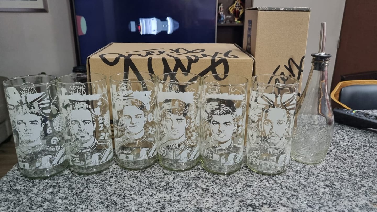 Customer photo review of Pole Position - Juego de 6 Vasos