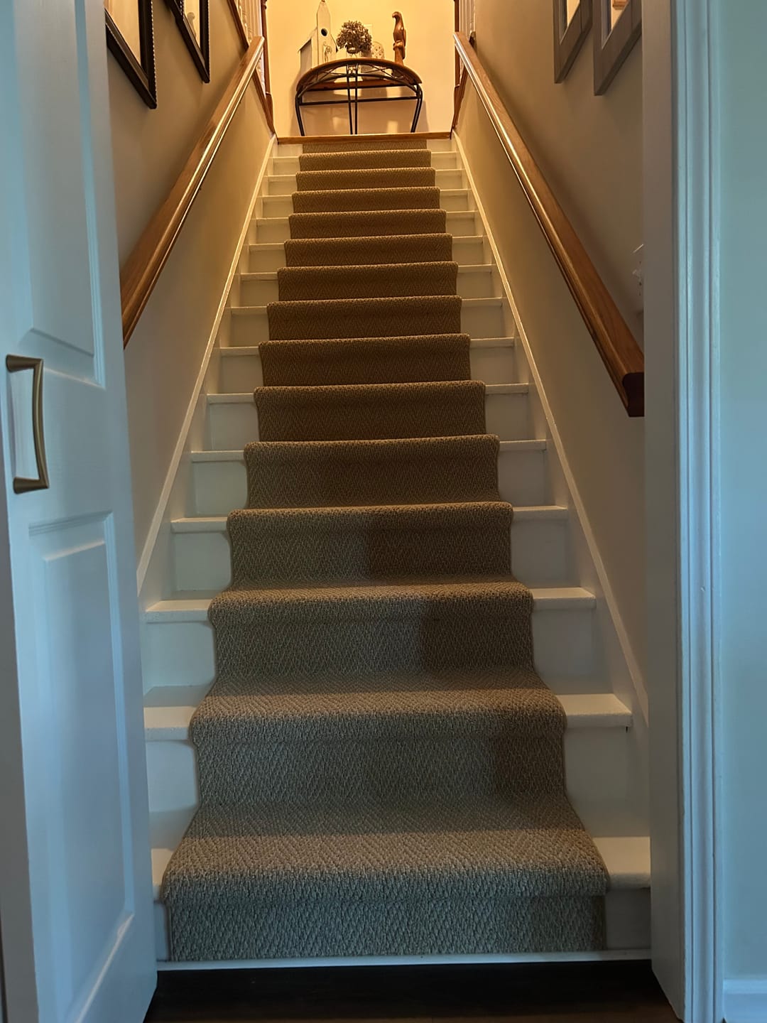 Customer photo review of Anderson Tuftex Cork Herringbone Stair Runner