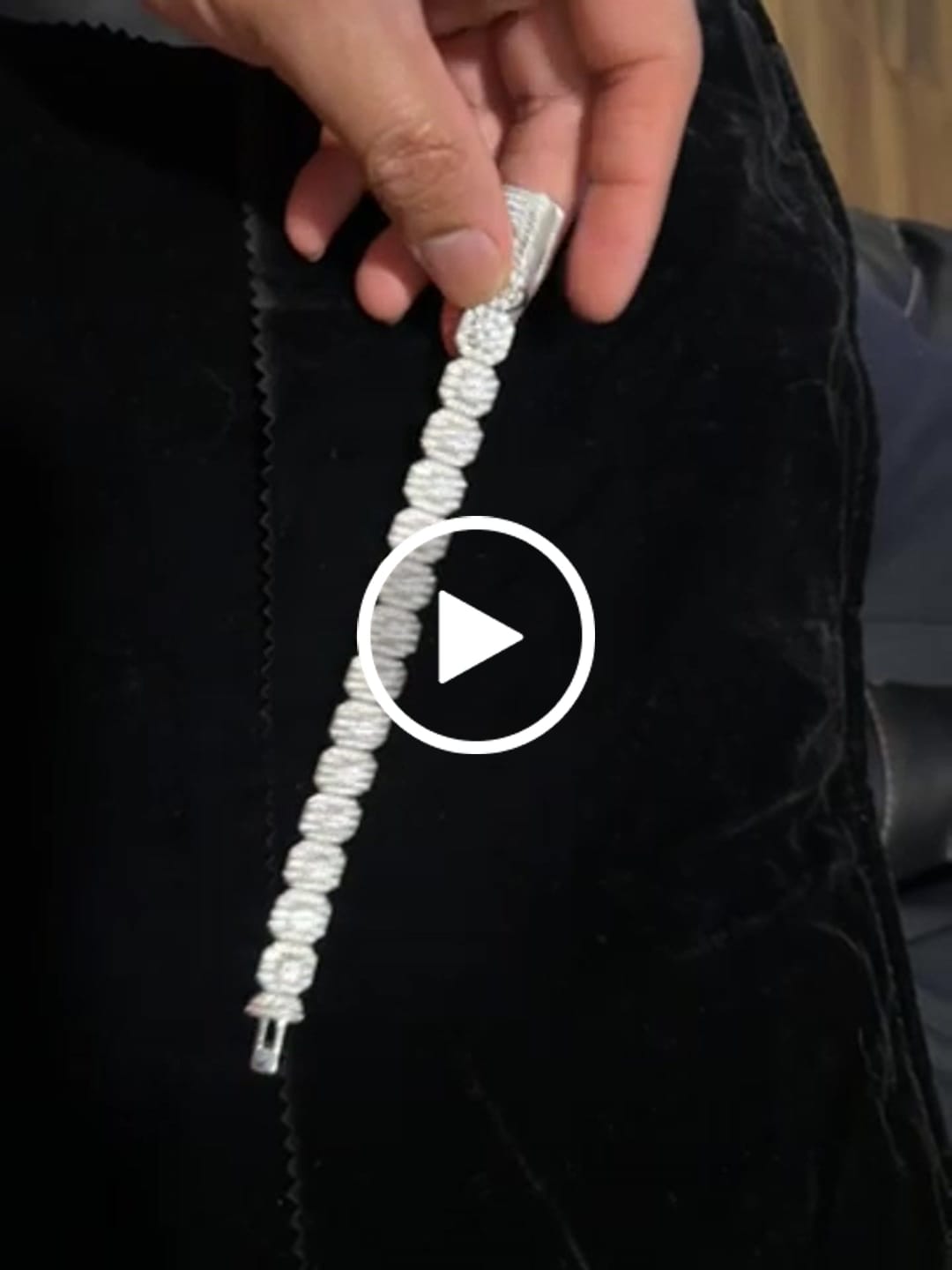 Customer video review of 10mm Moissanite Clustered Tennis Bracelet - 18k White Gold - D Colour - VVS1
