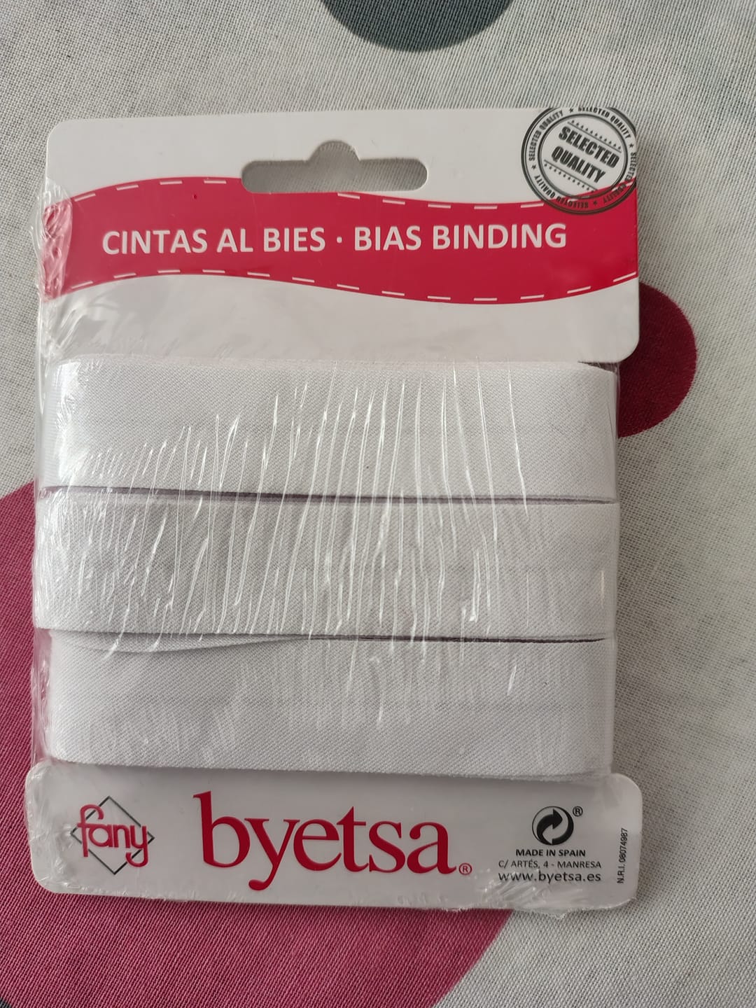 Customer photo review of Plain Polycotton Bias Binding Tape - 5 metres