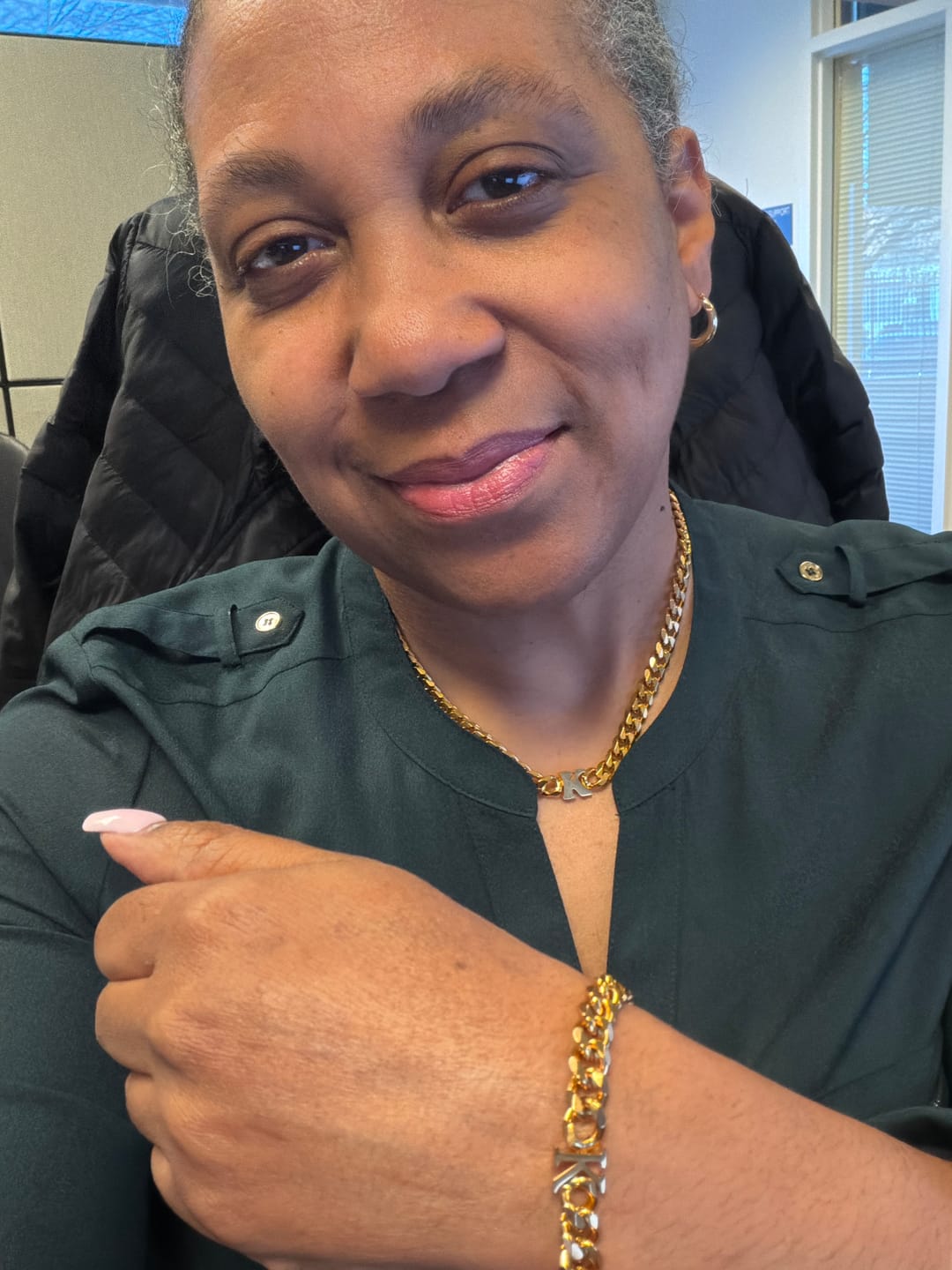 Customer photo review of Initials Bracelet w/ XL Cuban Chain