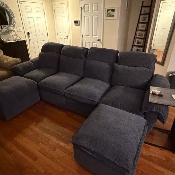 Customer photo review of Cloudcubo U-Shaped Modular Reclining Sectional | 6-Piece, Zero Wall Hugger