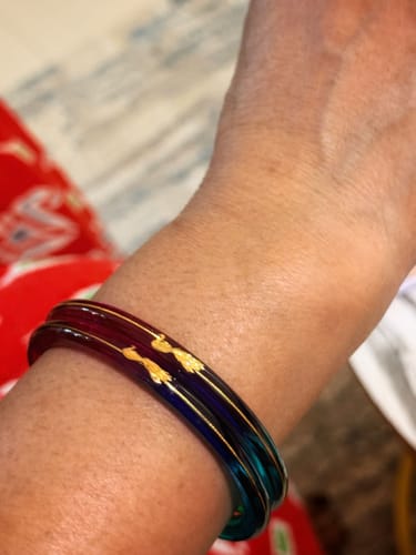 Customer photo review of "Mayur A Colorful Peacock Style!" - 916 22k Gold Bangles (Multicolour)