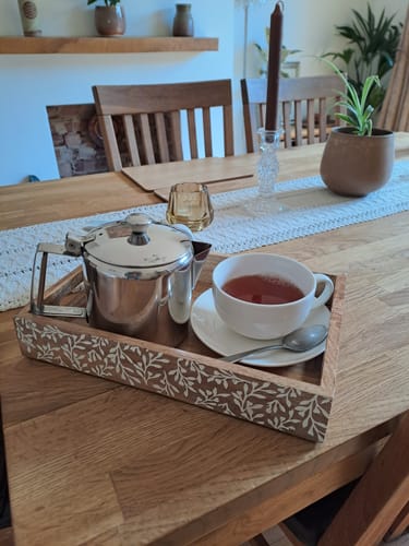 Customer photo review of Floral Design Wood Tray