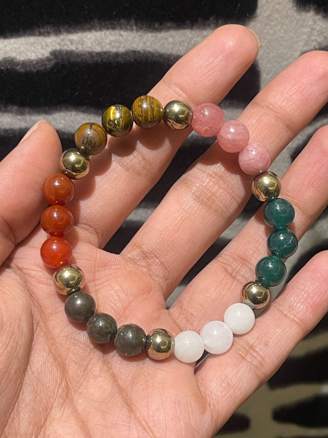 Customer photo review of Dhan Vriddhi Crystal Bracelet – Vastu Remedy for Wealth Attraction | Prosperity Energy Activator | 8 mm Beads
