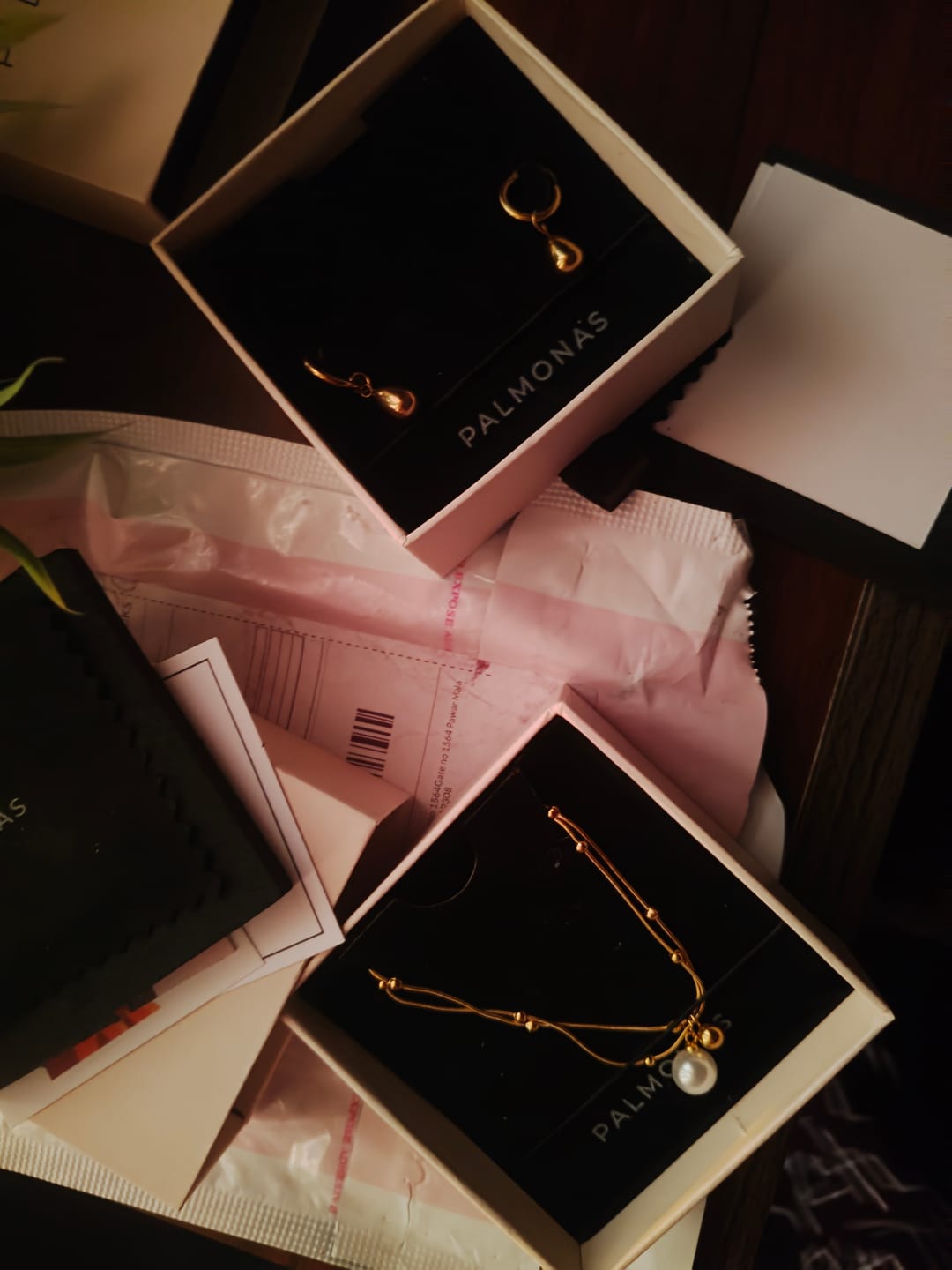 Customer photo review of Waterdrop Hoop Earrings