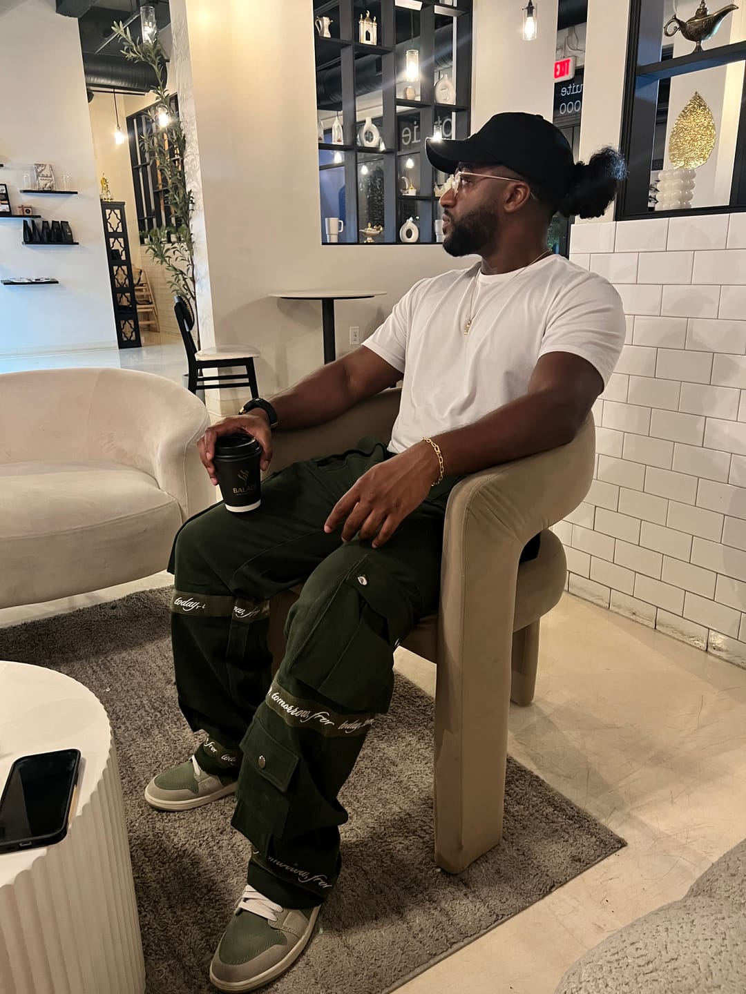 Customer photo review of Today Tomorrow FRVR Olive Green Cargo Pants - Baggy Fit | BLK FRVR