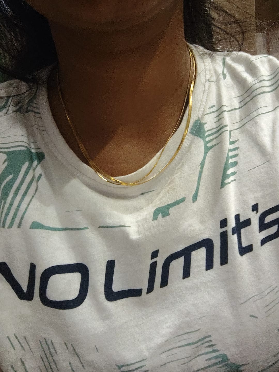 Customer photo review of Plain Chain Two Layer Necklace