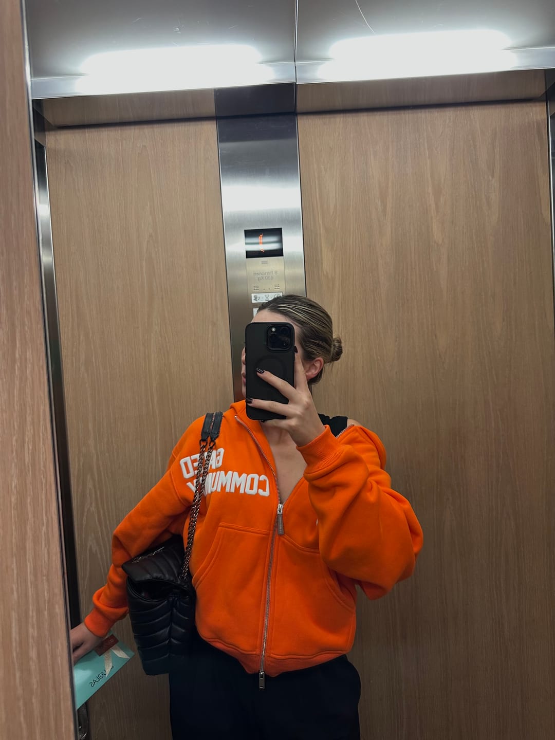 Customer photo review of GATED COMMUNITY ZIP HOODIE ORANGE