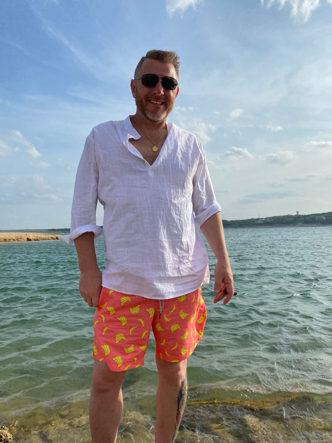 Customer photo review of Men’s Relaxed Linen Cotton Summer Shirt