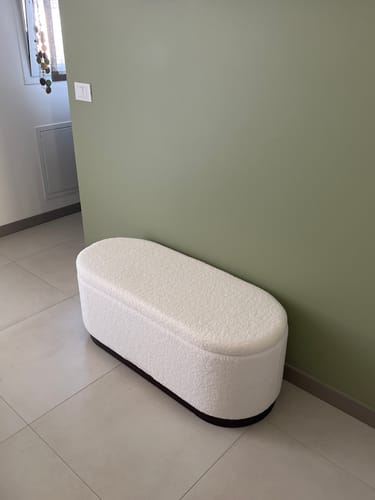 Customer photo review of LIMA - Banc coffre avec rangement en bois et bouclettes blanches