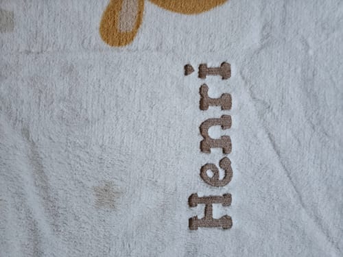 Customer photo review of Little Friends Babydecke mit Namen bestickt 75x100cm