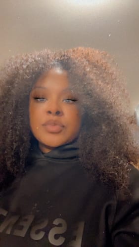 Customer photo review of CurlyMe 3 In 1 Half Wig Afro Kinky Curly Glueless Install Half Wig With Draw-string Beginner Friendly