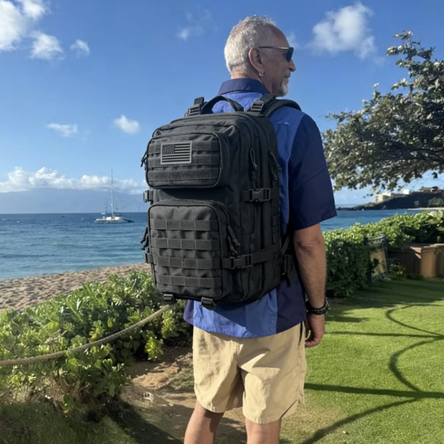 Customer photo review of Falour Elite Outdoor Tactical Assault Backpack – Durable Hiking & Travel Pack