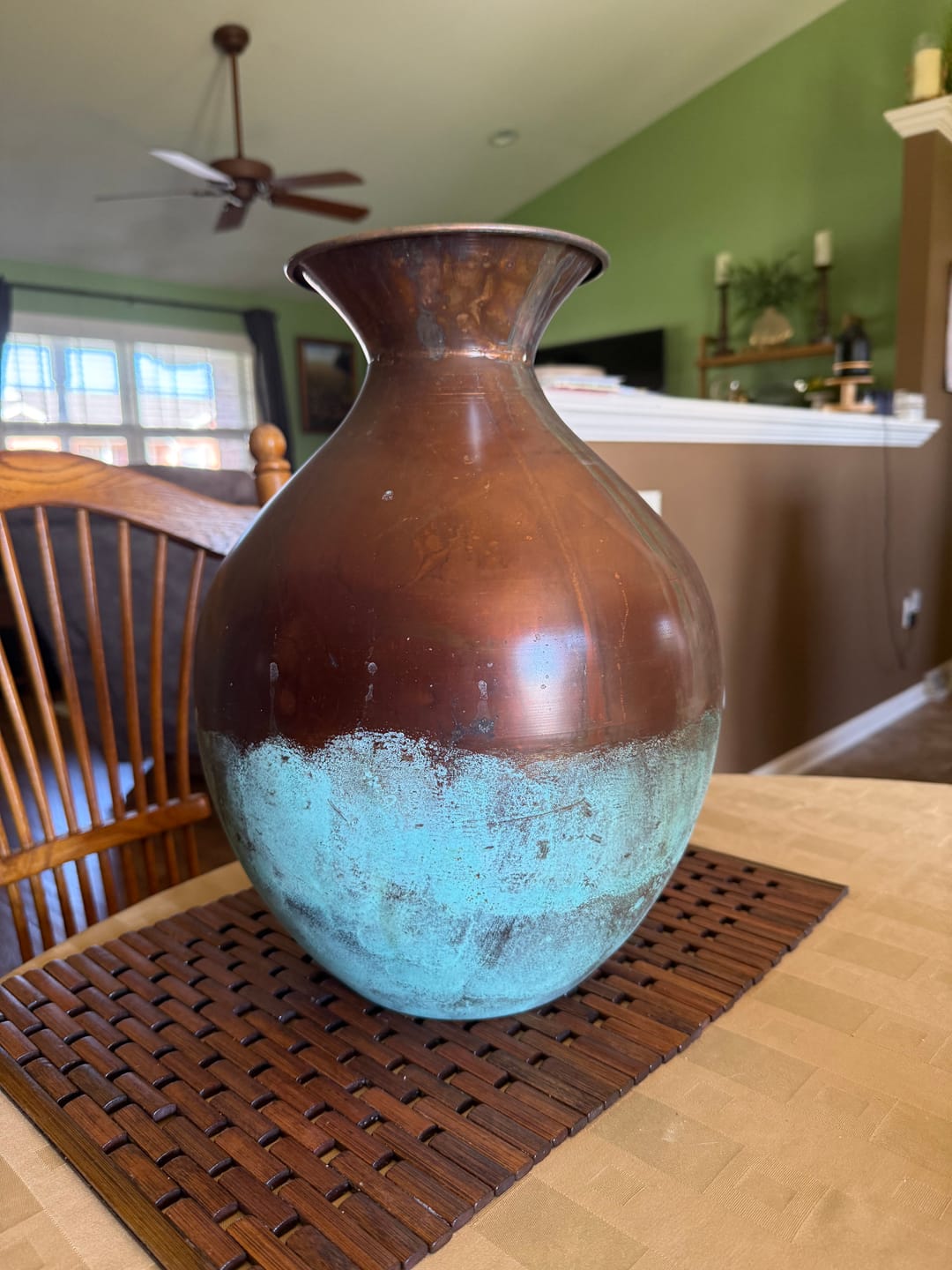 Customer photo review of Distressed Copper Patina Vase
