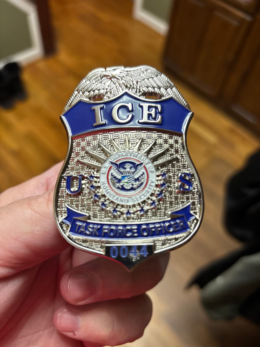 Customer photo review of US ICE TFO Task Force Officer Badge Silver
