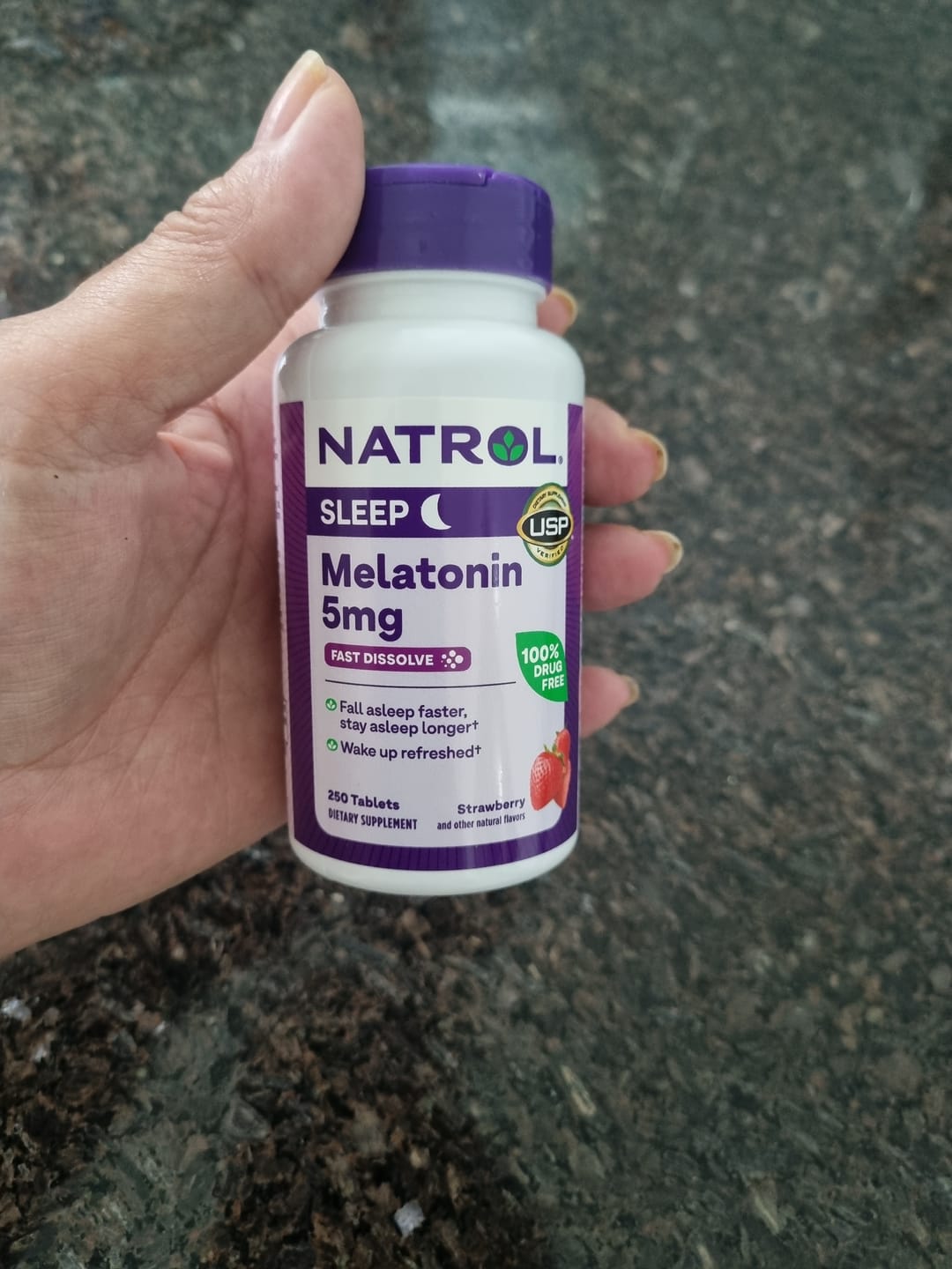 Customer photo review of Natrol - Melatonina 5 Mg 250 Tablets Dissolução Rápida Sabor Morango