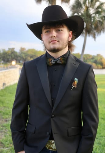 Customer photo review of The Dawson- Feather Bow Tie