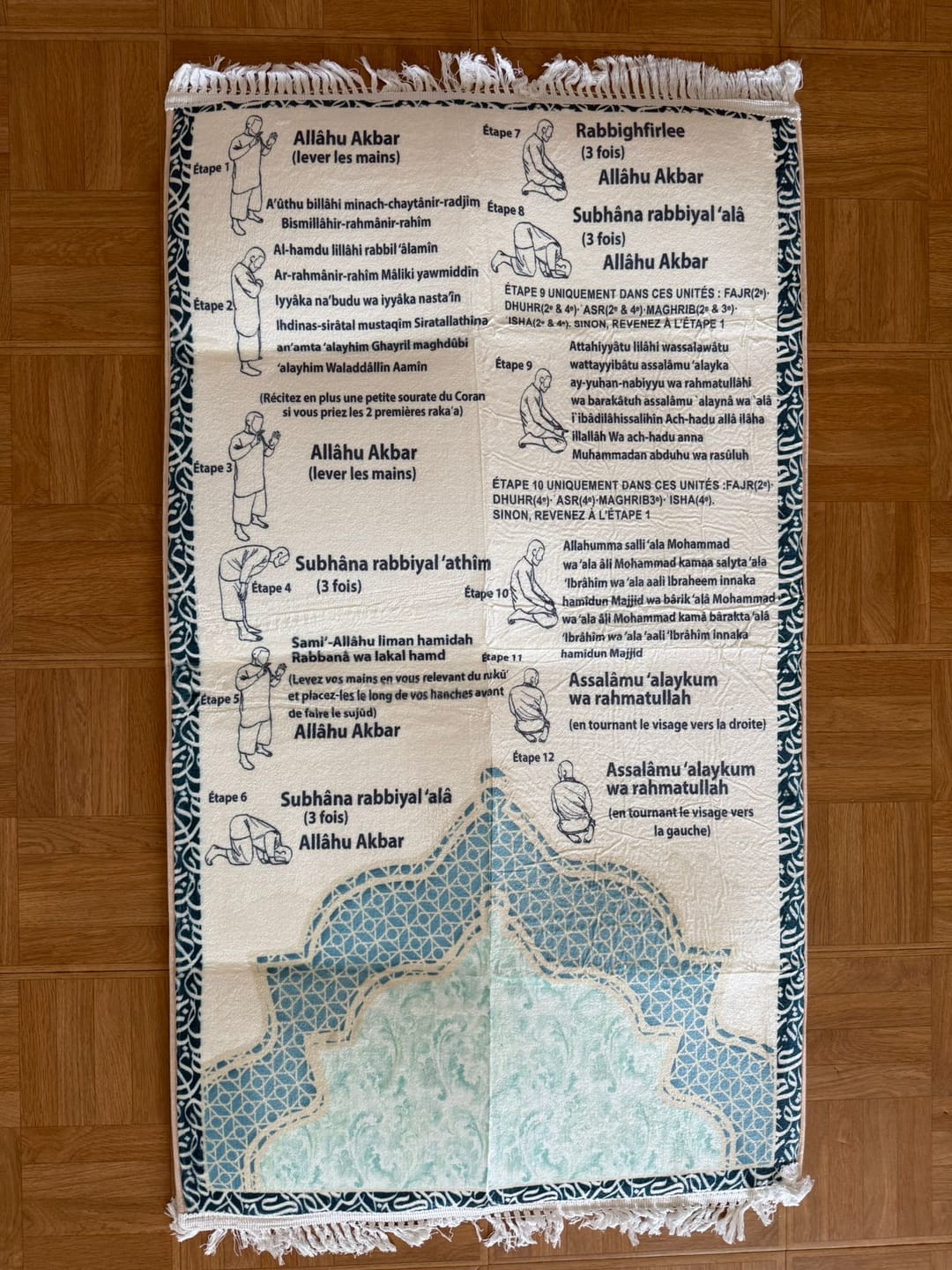 Customer photo review of Step-by-Step Phonetic Salah Padded Prayer Mat