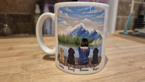 Customer photo review of Girl & Dogs - Life is better with a dog Personalised Mug
