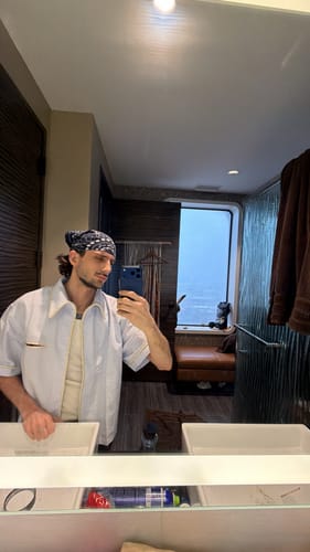 Customer photo review of Lasso Shirt-  BLUE STRIPE