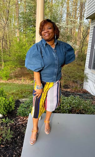 Customer photo review of Tomiwa Aso-Oke Culottes
