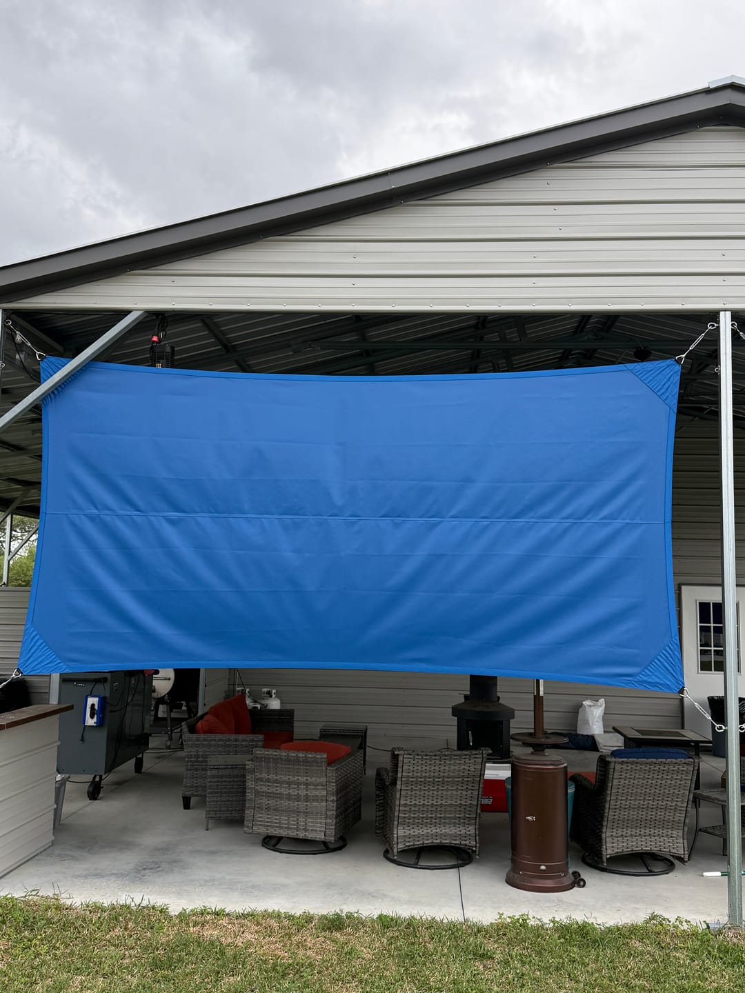 Customer photo review of Outdoor Waterproof Sun Shade Sail Opaque Privacy Protection Canopy for Patio,Garden, Backyard Lawn