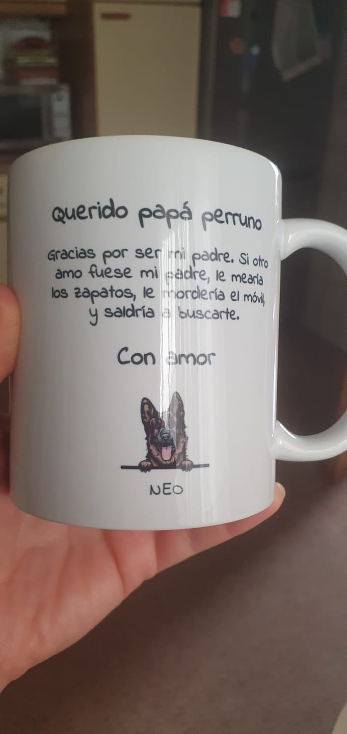 Customer photo review of Querido papá perruno - Taza personalizada
