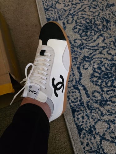 Customer photo review of CC 2026 Sneakers Calfskin and Embossed Suede Calfskin