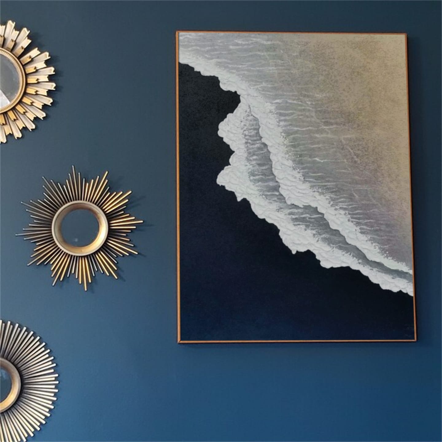 Customer photo review of Ocean And Sky Abstract Textured Canvas Art #OS 295