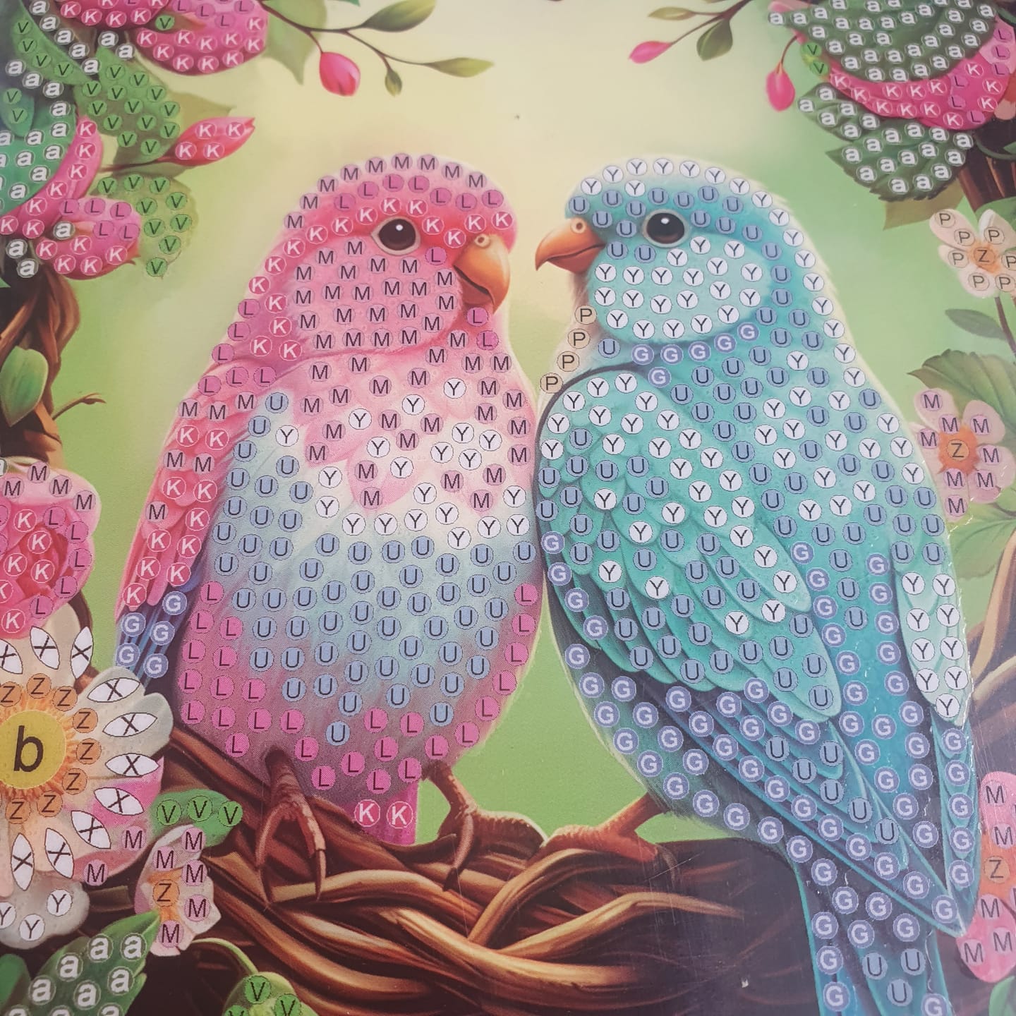 Customer photo review of Floral Birds Crystal Art Card Kit 12.6cm x 17.5cm