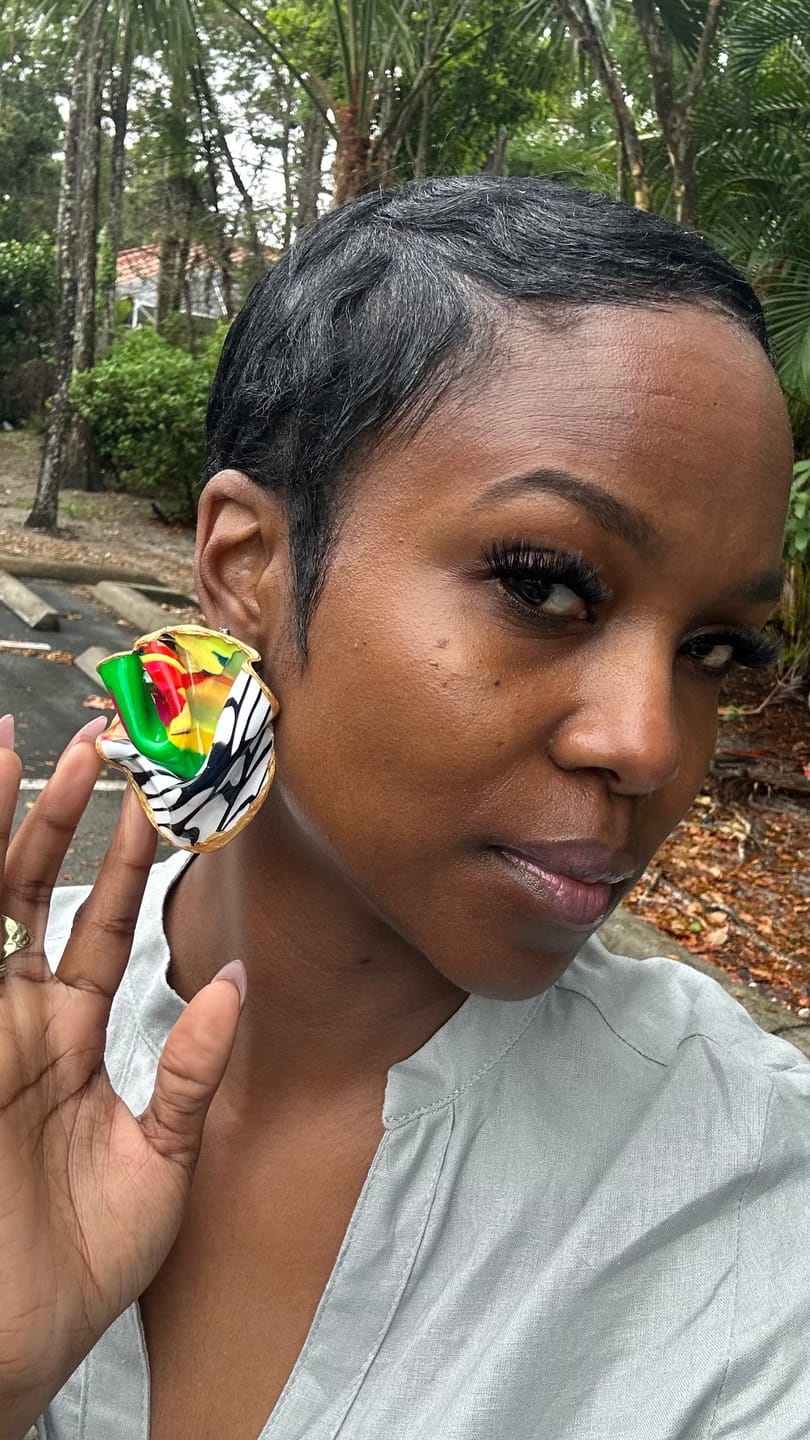 Customer photo review of LEXI Stud - All Colors - All Sizes
